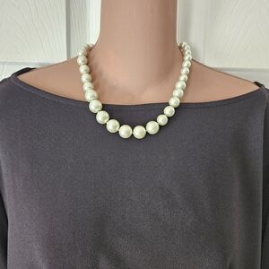 Anne Klein Classic Chunky Graduated Faux Pearl Necklace 20"
